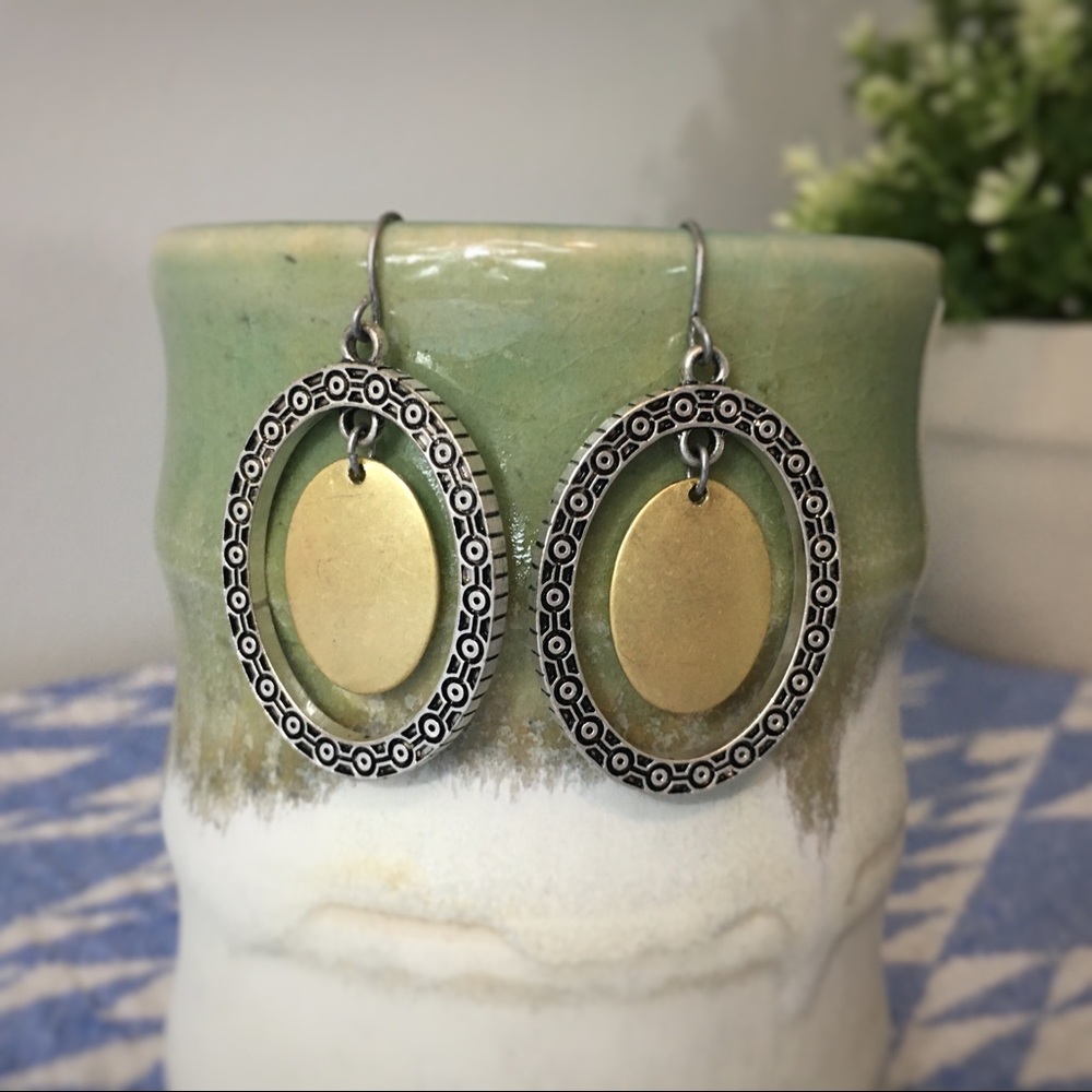Mixed Metals Dangle Earrings